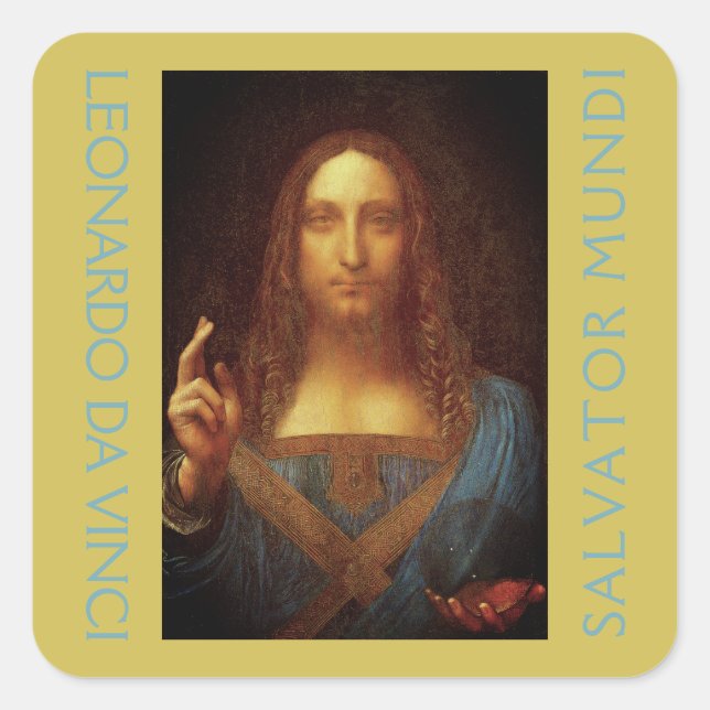 Leonardo da Vinci 1500 Salvator Mundi Art  Square Sticker (Front)