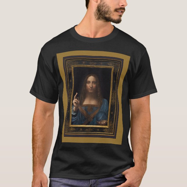 Leonardo da Vinci 1500 Salvator Mundi fine art  T-Shirt (Front)