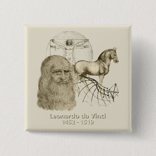 Leonardo da Vinci 2 Inch Square Button