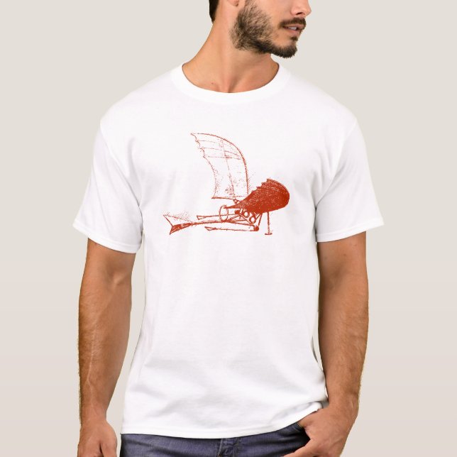 Leonardo da Vinci Airplane Flyer t-shirt (Front)