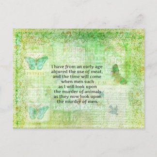 Leonardo da Vinci Animal Rights quota vegan Postcard