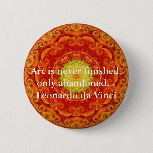 Leonardo da Vinci art quote 2 Inch Round Button