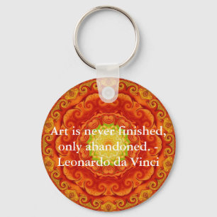 Leonardo da Vinci art quote Keychain
