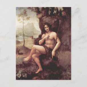 Leonardo da Vinci Bachus 1511-1515 Technique Holz  Postcard