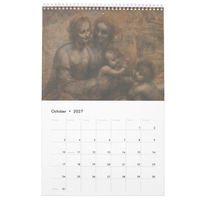 Leonardo da Vinci Calendar (Oct 2027)