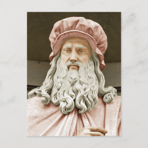 Leonardo da Vinci colorized wearing rose tights Postcard
