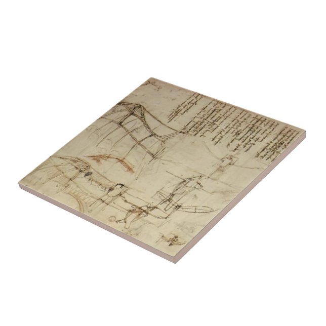 Leonardo da Vinci- Design for a Flying Machine Tile (Side)