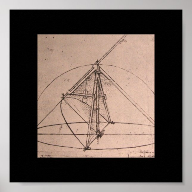 Leonardo da Vinci, design for a parabolic compass Poster (Front)