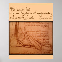 Leonardo da Vinci Foot Poster