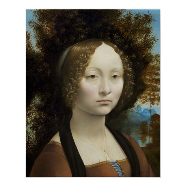 Leonardo Da Vinci Ginevra De' Benci Painting Poster (Front)