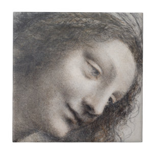 Leonardo da Vinci Head of the Virgin Sketch Art Tile