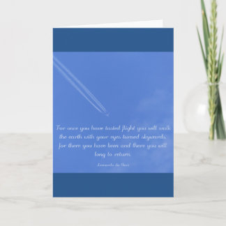 Leonardo Da Vinci inspirational flight quote Card
