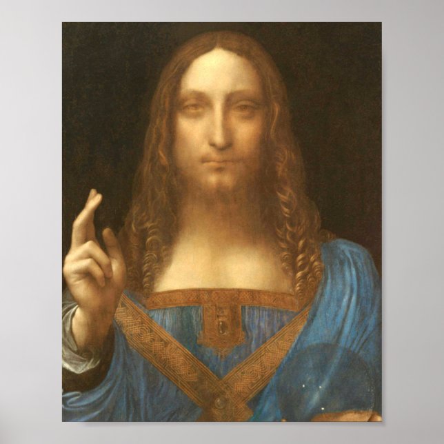 Leonardo Da Vinci Jesus Salvator Mundi Poster (Front)
