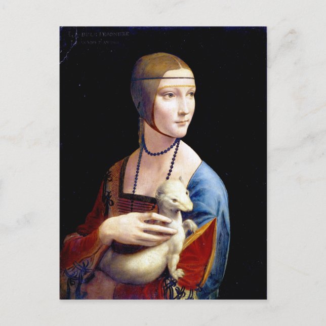 Leonardo da Vinci Lady with an Ermine Postcard (Front)