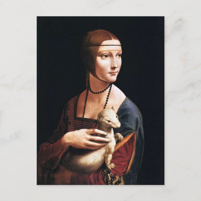 Leonardo Da Vinci Lady with an Ermine Postcard (Front)