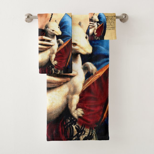 Leonardo da Vinci Lady with Ermine Bath Towel Set (Insitu)
