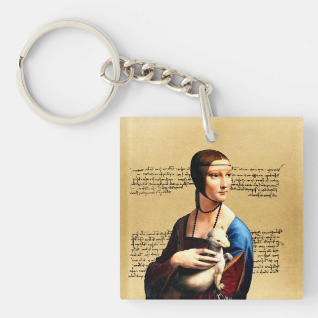 Leonardo da Vinci Lady with Ermine Keychain (Front)