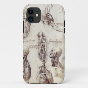 Leonardo Da Vinci Medical sketches, body parts iPhone 11 Case