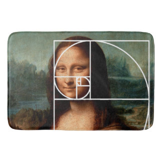 Leonardo da Vinci Mona Lisa Fibonacci Sequence Bath Mat