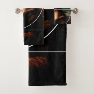 Leonardo da Vinci Mona Lisa Fibonacci Sequence Bath Towel Set