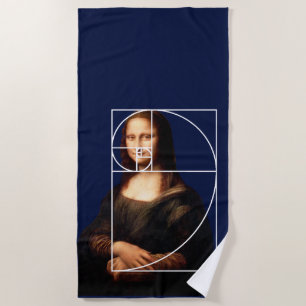 Leonardo da Vinci Mona Lisa Fibonacci Sequence Beach Towel