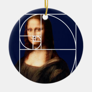 Leonardo da Vinci Mona Lisa Fibonacci Sequence Ceramic Ornament