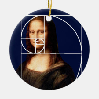 Leonardo da Vinci Mona Lisa Fibonacci Sequence Ceramic Ornament