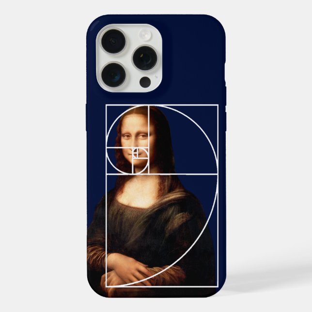 Leonardo da Vinci Mona Lisa Fibonacci Sequence iPhone Case (Back)