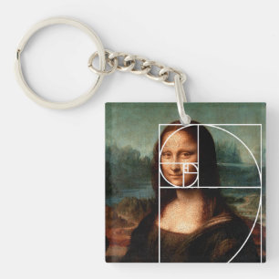 Leonardo da Vinci Mona Lisa Fibonacci Sequence Keychain