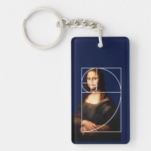 Leonardo da Vinci Mona Lisa Fibonacci Sequence Keychain