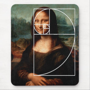 Leonardo da Vinci Mona Lisa Fibonacci Sequence Mouse Pad