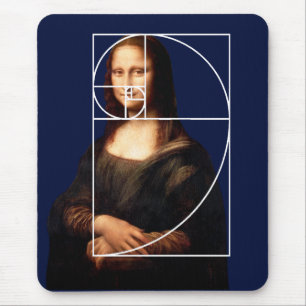 Leonardo da Vinci Mona Lisa Fibonacci Sequence Mouse Pad