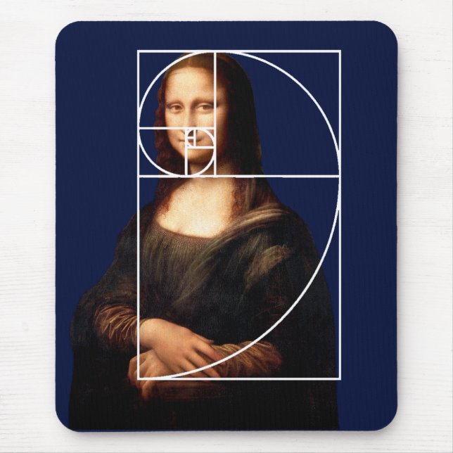 Leonardo da Vinci Mona Lisa Fibonacci Sequence Mouse Pad (Front)