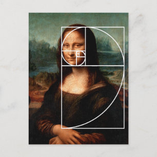 Leonardo da Vinci Mona Lisa Fibonacci Sequence Postcard
