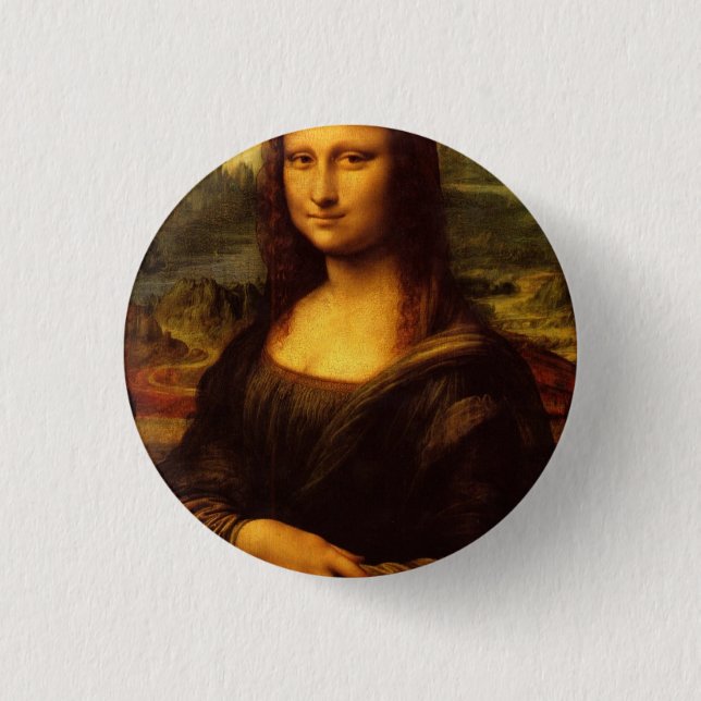 Leonardo Da Vinci Mona Lisa Fine Art Painting 1 Inch Round Button (Front)