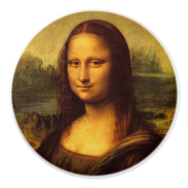 Leonardo Da Vinci Mona Lisa Fine Art Painting Ceramic Knob (Front)