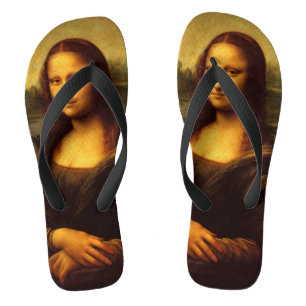 Leonardo Da Vinci Mona Lisa Fine Art Painting Flip Flops
