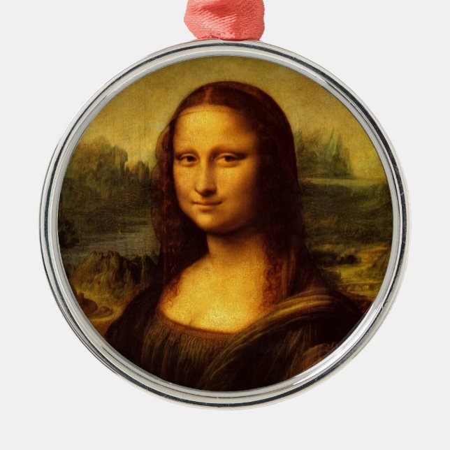Leonardo Da Vinci Mona Lisa Fine Art Painting Metal Ornament (Front)