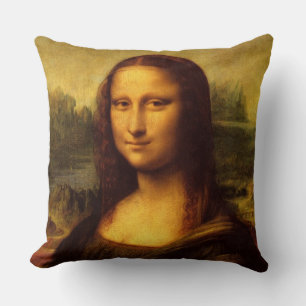 Leonardo Da Vinci Mona Lisa Fine Art Painting Throw Pillow