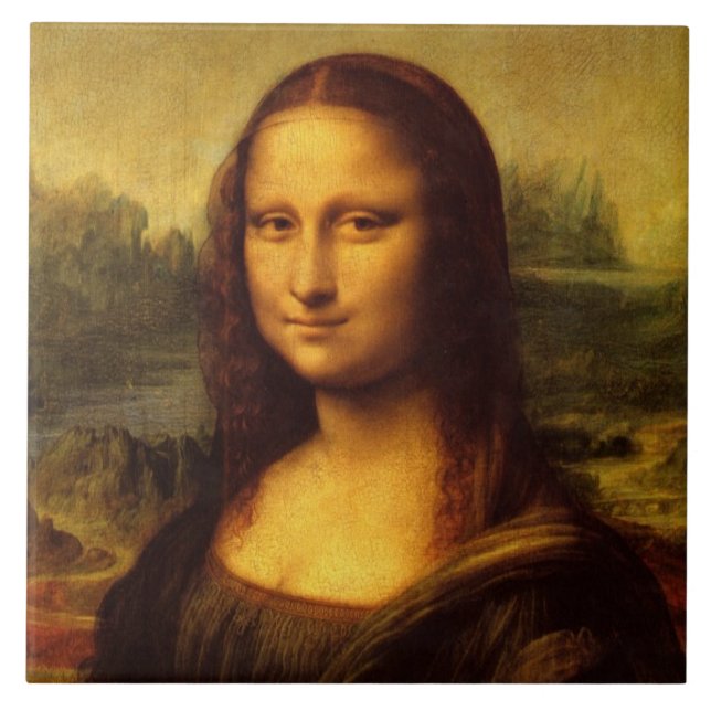 Leonardo Da Vinci Mona Lisa Fine Art Painting Tile (Front)
