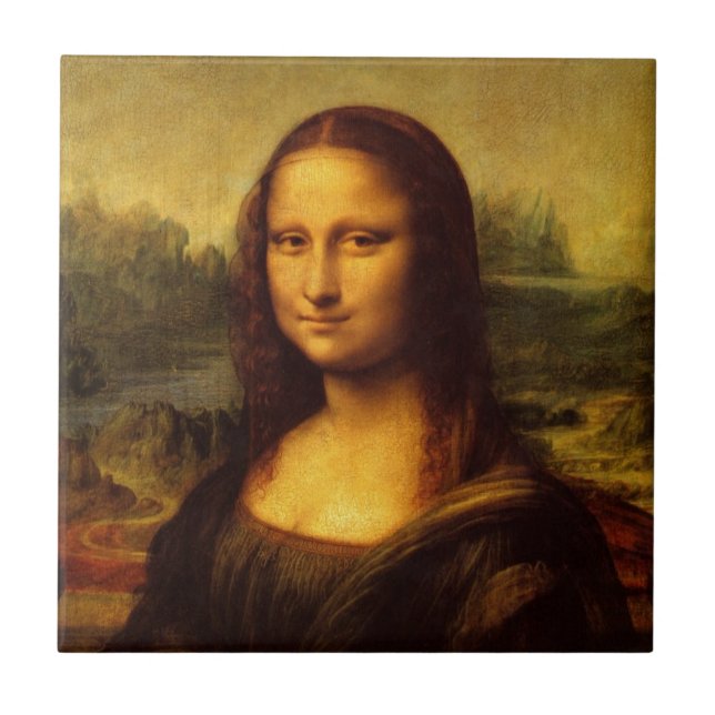 Leonardo Da Vinci Mona Lisa Fine Art Painting Tile (Front)