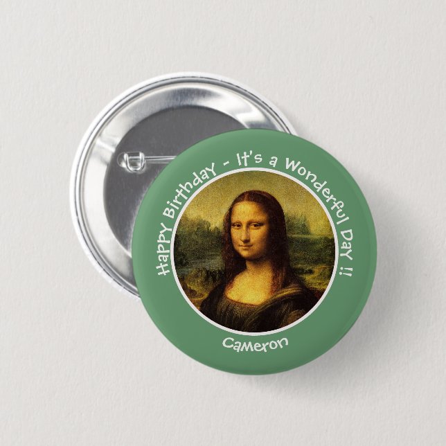 Leonardo da Vinci Mona Lisa Party Collection 2 Inch Round Button (Front & Back)