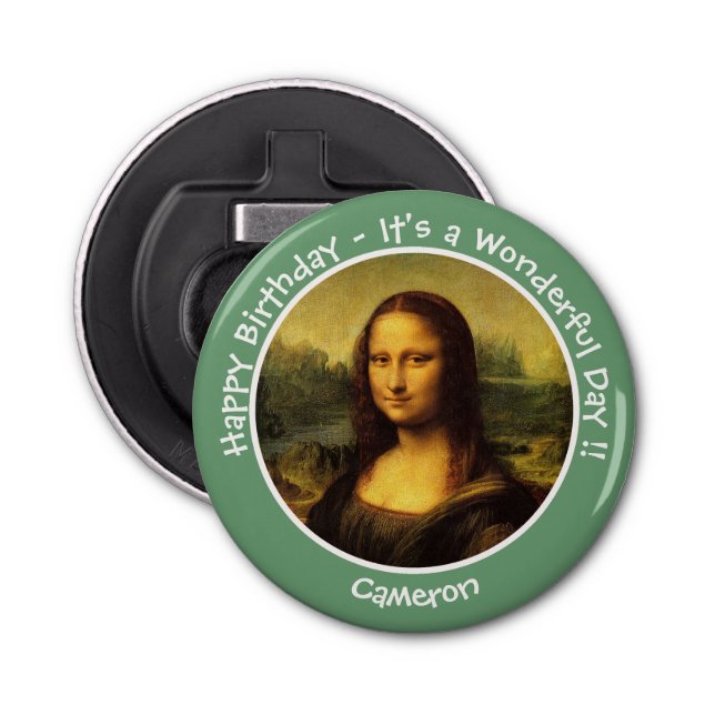 Leonardo da Vinci Mona Lisa Party Collection Bottle Opener (Front)