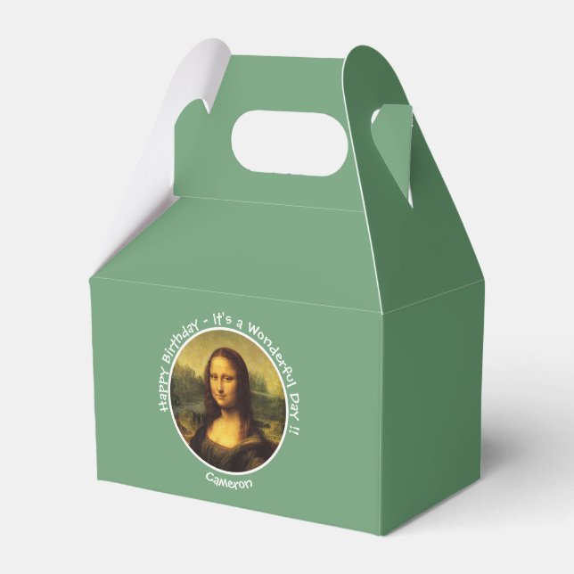 Leonardo da Vinci Mona Lisa Party Collection Favor Box (Front Side)