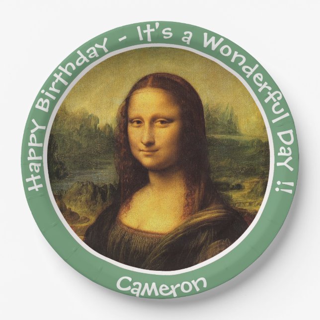 Leonardo da Vinci Mona Lisa Party Collection Paper Plate (Front)