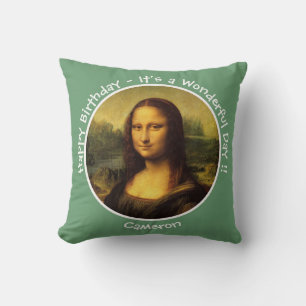 Leonardo da Vinci Mona Lisa Party Collection Throw Pillow