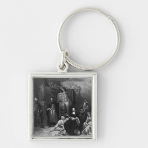 Leonardo da Vinci  painting the Gioconda Keychain
