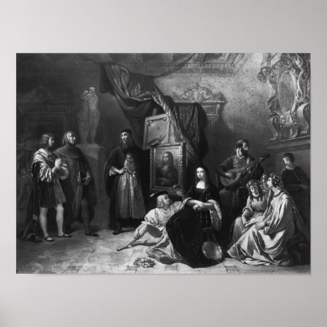 Leonardo da Vinci  painting the Gioconda Poster (Front)