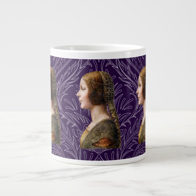 Leonardo da Vinci Portrait La Bella Principessa Large Coffee Mug (Front)