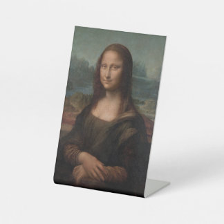 Leonardo da Vinci Portrait of Mona Lisa Pedestal Sign